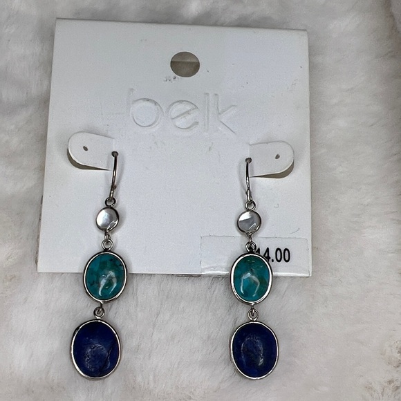 belk Jewelry - Belk Silver Earrings with Blue and Teal Accents